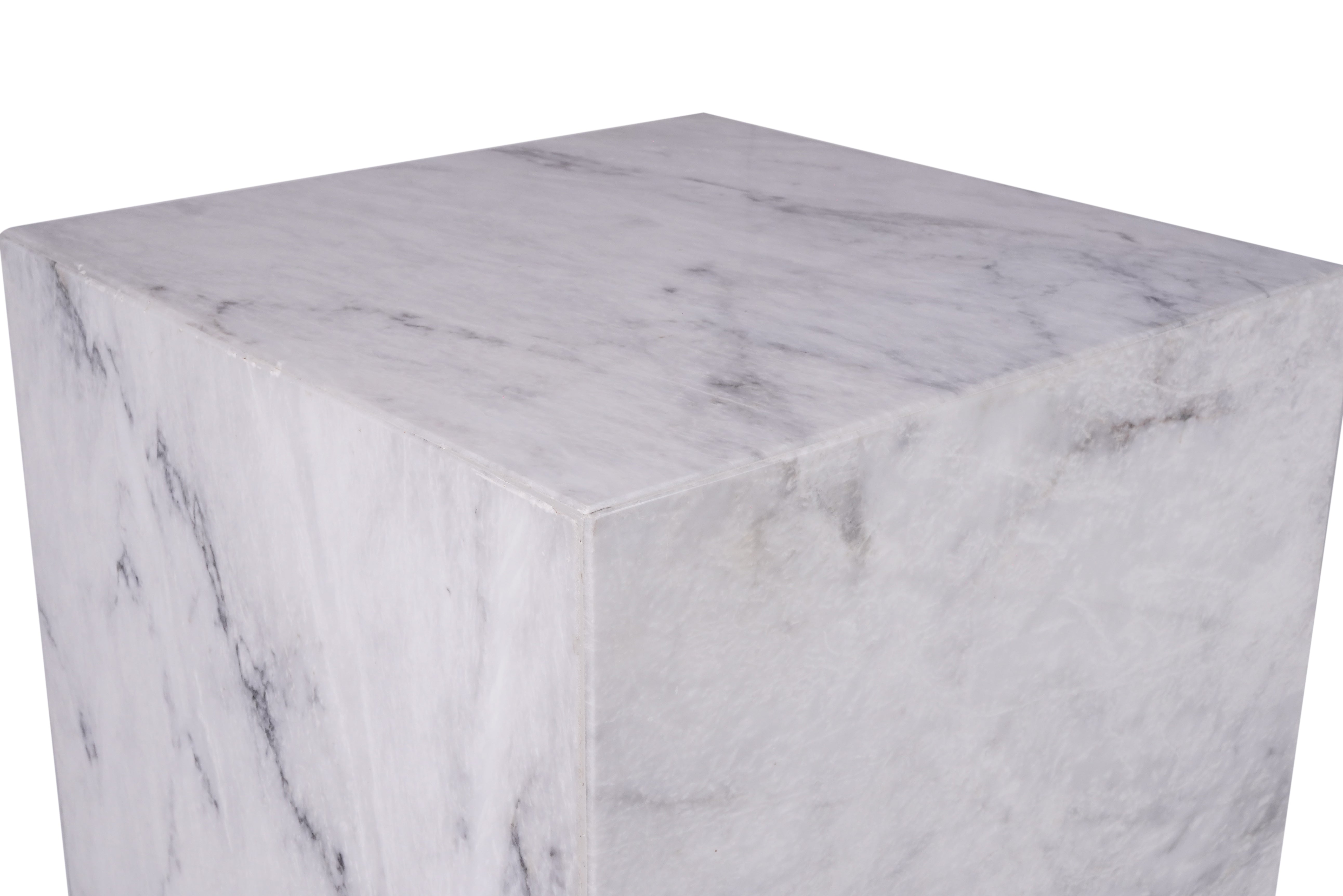 Carrara Marble Plinth Table Square Shape