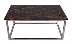 Black and Gold Natural Stone Rectangular Coffee Table