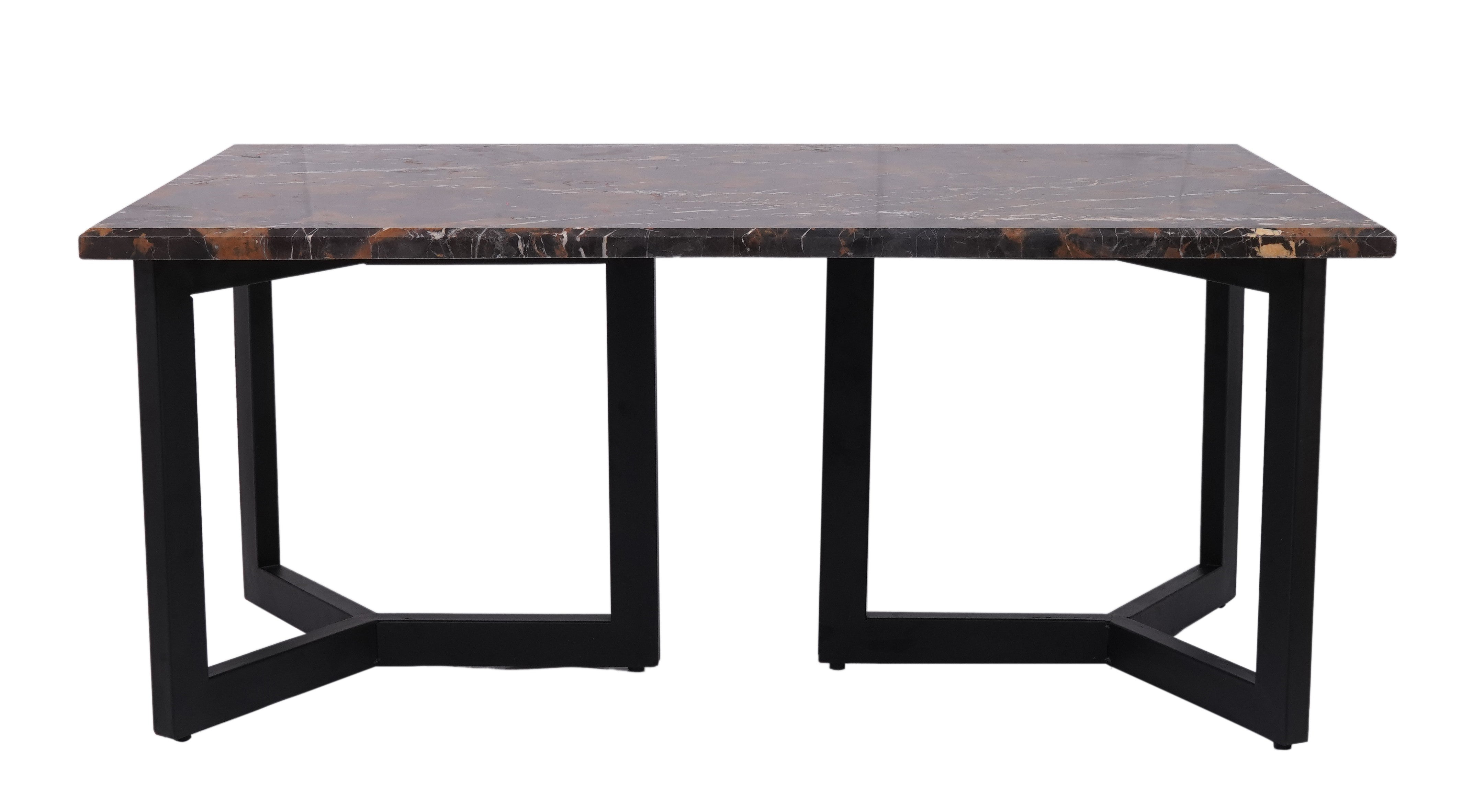 Black and Gold Natural Stone Rectangular Coffee Table