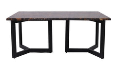 Black and Gold Natural Stone Rectangular Coffee Table