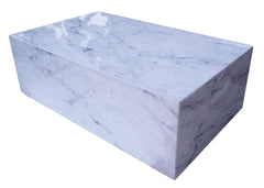 Carrara Marble Rectangular Plinth Coffee Table