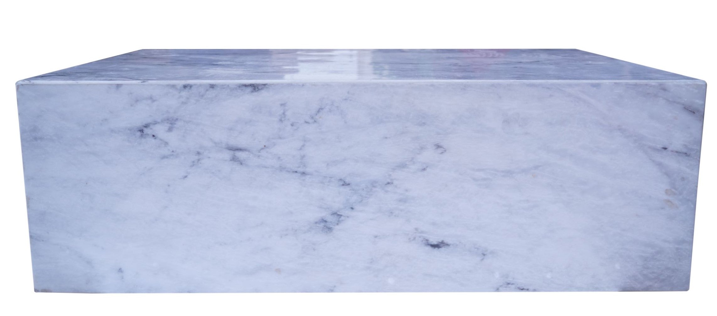 Carrara Marble Rectangular Plinth Coffee Table