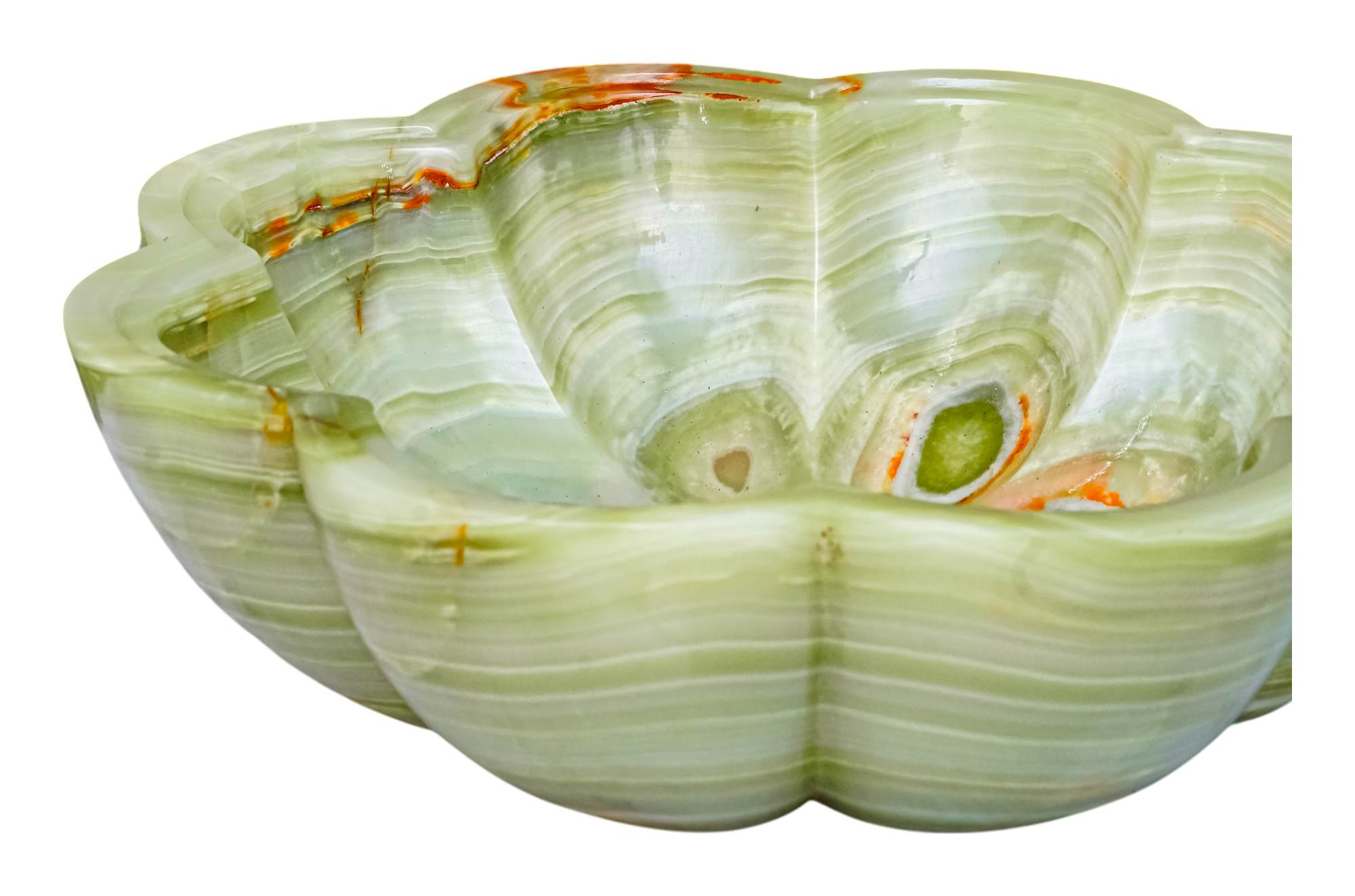 Green Onyx Flower Basin 12 cm Height