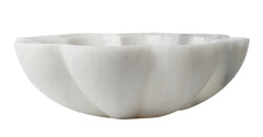 Carrara Marble Flower-Shaped Bathroom Basin Sink - 40cm Diameter