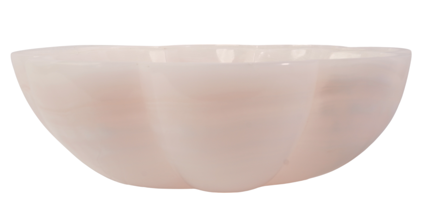 Pink Onyx Flower-Shaped Bathroom Basin Sink - 40cm Diameter, 12cm Height