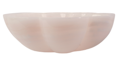 Pink Onyx Flower-Shaped Bathroom Basin Sink - 40cm Diameter, 12cm Height