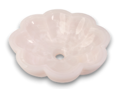 Pink Onyx Flower-Shaped Bathroom Basin Sink - 40cm Diameter, 12cm Height