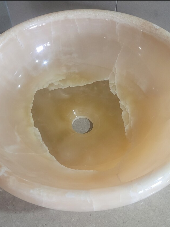 Honey Onyx Round Basin - StonesWork