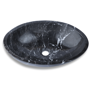 Black And White Marble Oval Basin - StonesWork