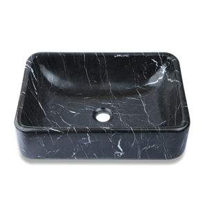 Black And White Marble Rectangular Basin - StonesWork