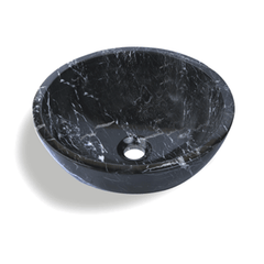 Black And White Marble Round Basin - StonesWork