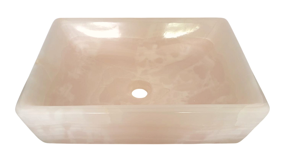 Pink Onyx Rectangular Basin