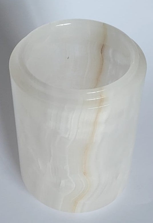 Handmade White Onyx Urn – 18x14cm  Elegant Marble Container