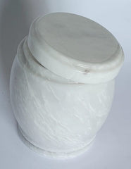 Handmade Carrara Marble Urn – 18x15cm  Timeless Italian Elegance