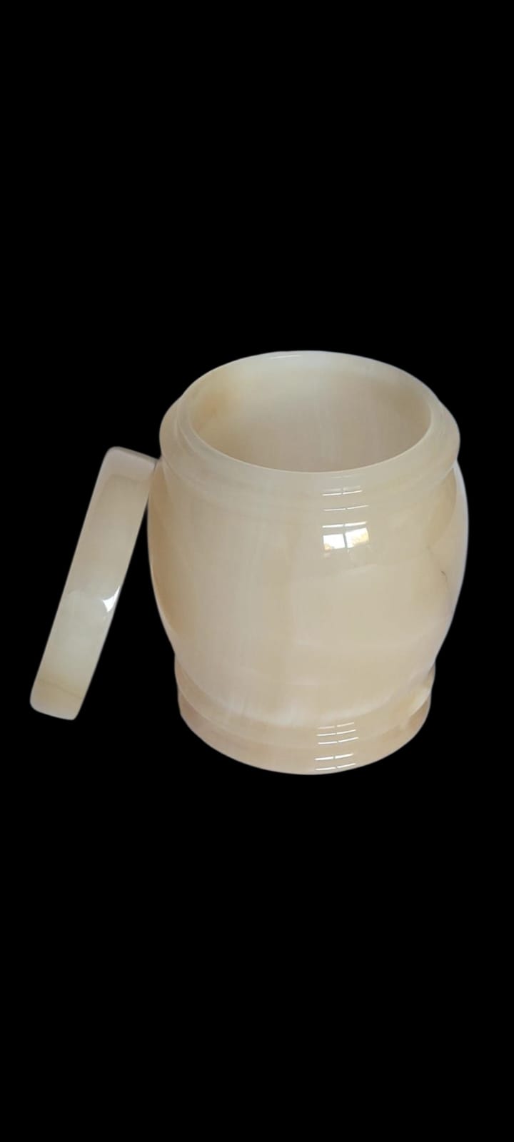 Handmade Honey Onyx Urn – 18x15cm  Warm Marble Accent Piece