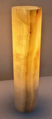 Green Onyx Cylindrical Lamp – Handcrafted from One Solid Stone (30x8x8cm, 1.35kg)