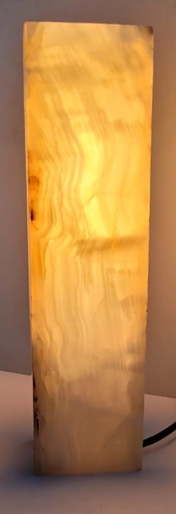 Rectangular lamp with a wooden texture on a white background