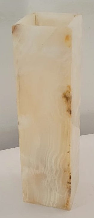 White Onyx Rectangular Lamp – 30cm Ambient Stone Light