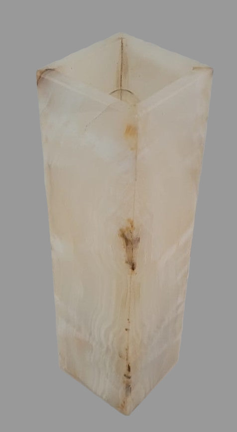 White Onyx Rectangular Lamp – 30cm Ambient Stone Light