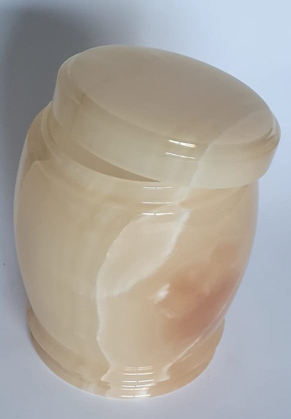 Handmade Honey Onyx Urn – 18x15cm  Warm Marble Accent Piece