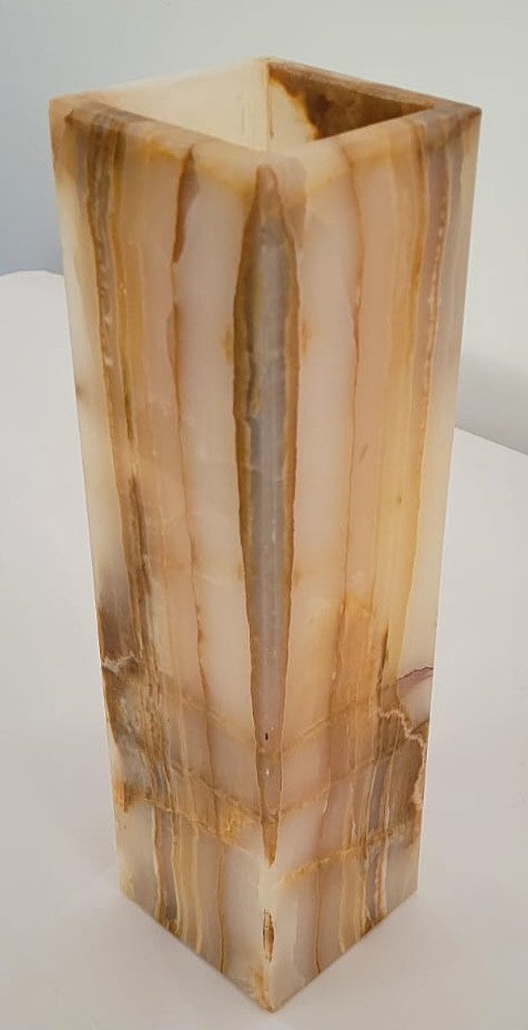Honey Onyx Glow Lamp – 30cm Rectangular Stone Light