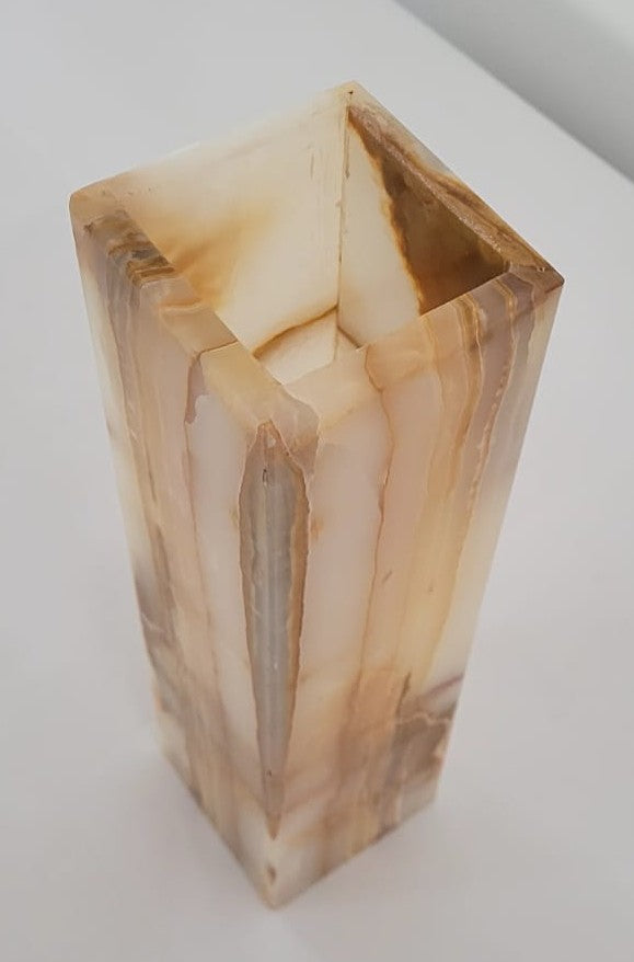 Honey Onyx Glow Lamp – 30cm Rectangular Stone Light