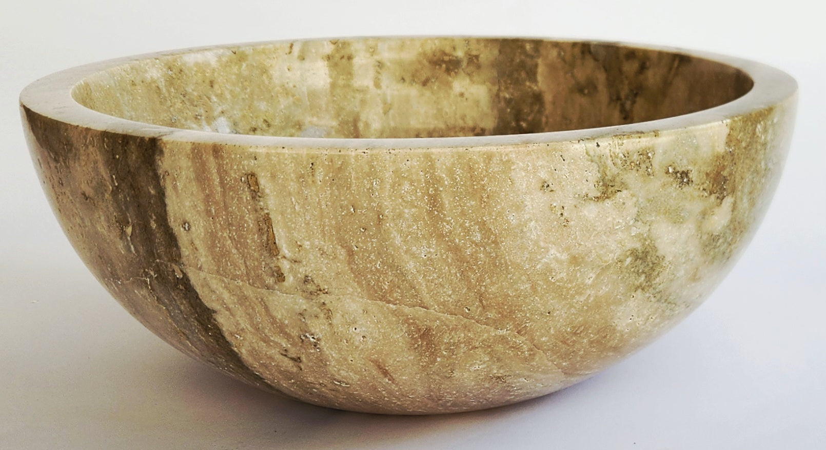 Handmade Round Travertine Vessel Sink – 40x40x14cm & 30x30x12.5cm