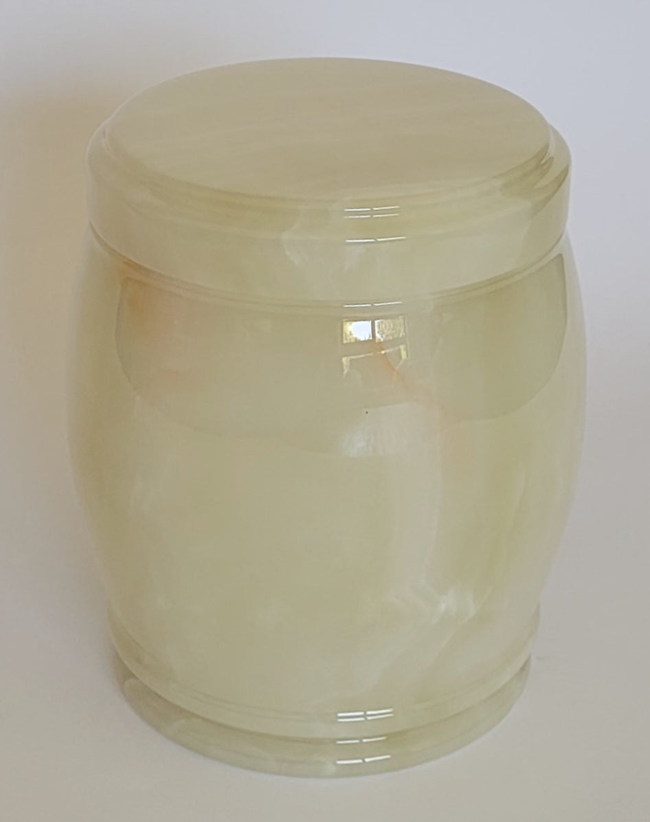 Handmade Green Onyx Urn – 18x15cm  Polished Marble Keepsake Container