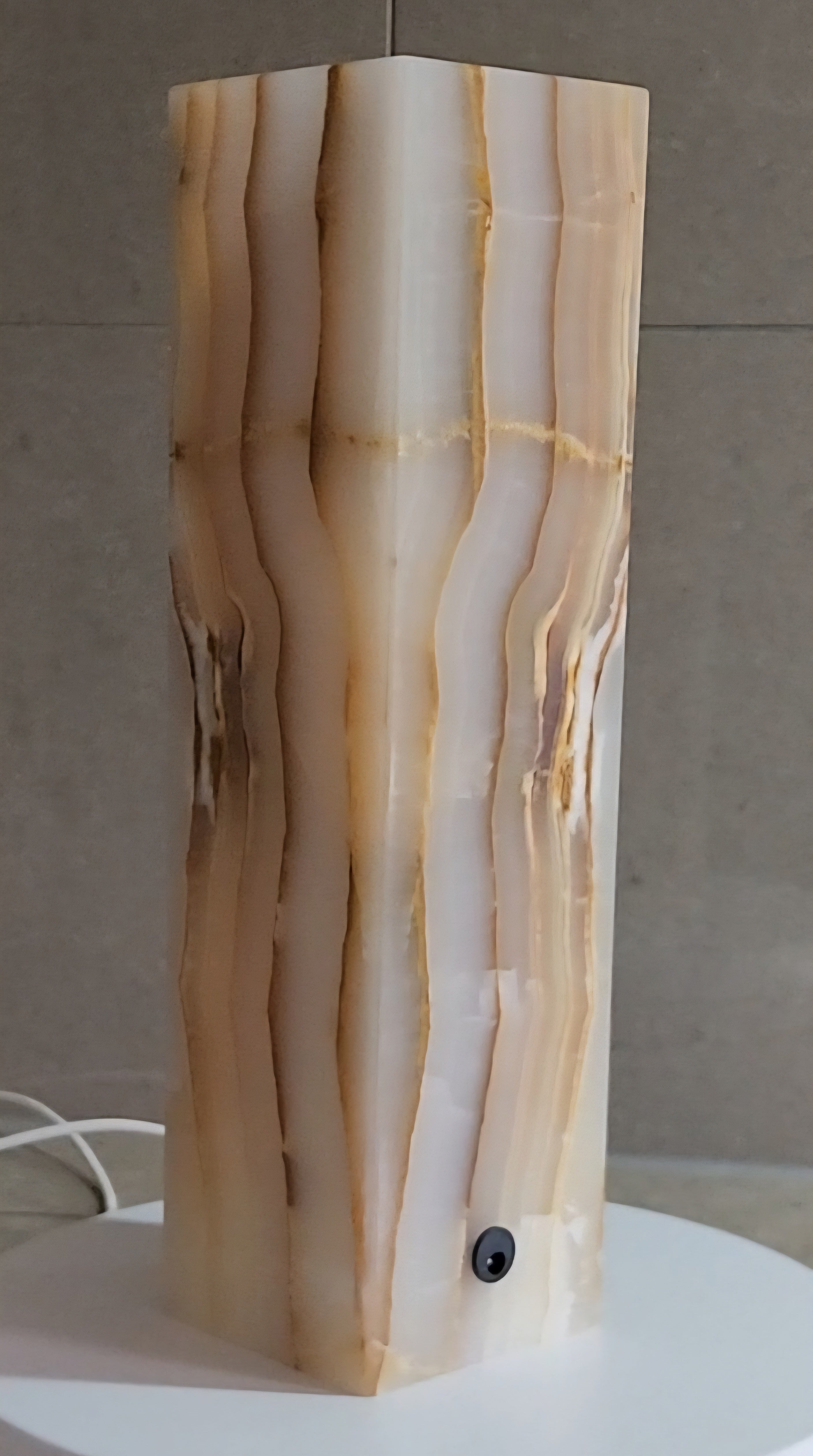 Honey Onyx Glow Lamp – 30cm Rectangular Stone Light