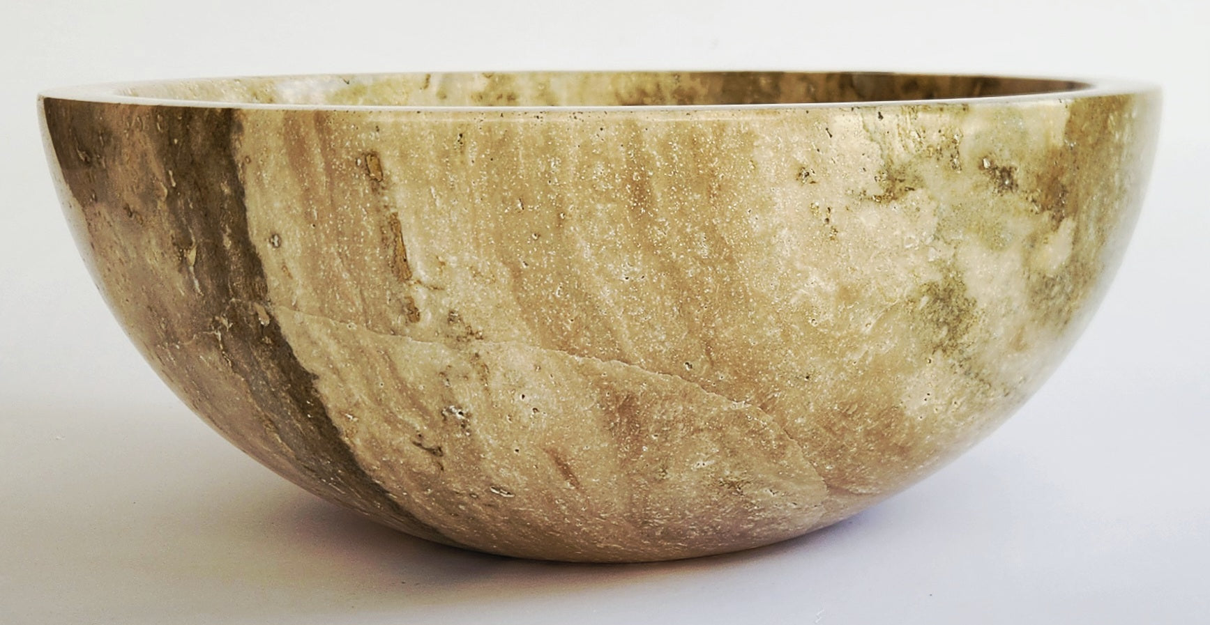 Handmade Round Travertine Vessel Sink – 40x40x14cm & 30x30x12.5cm