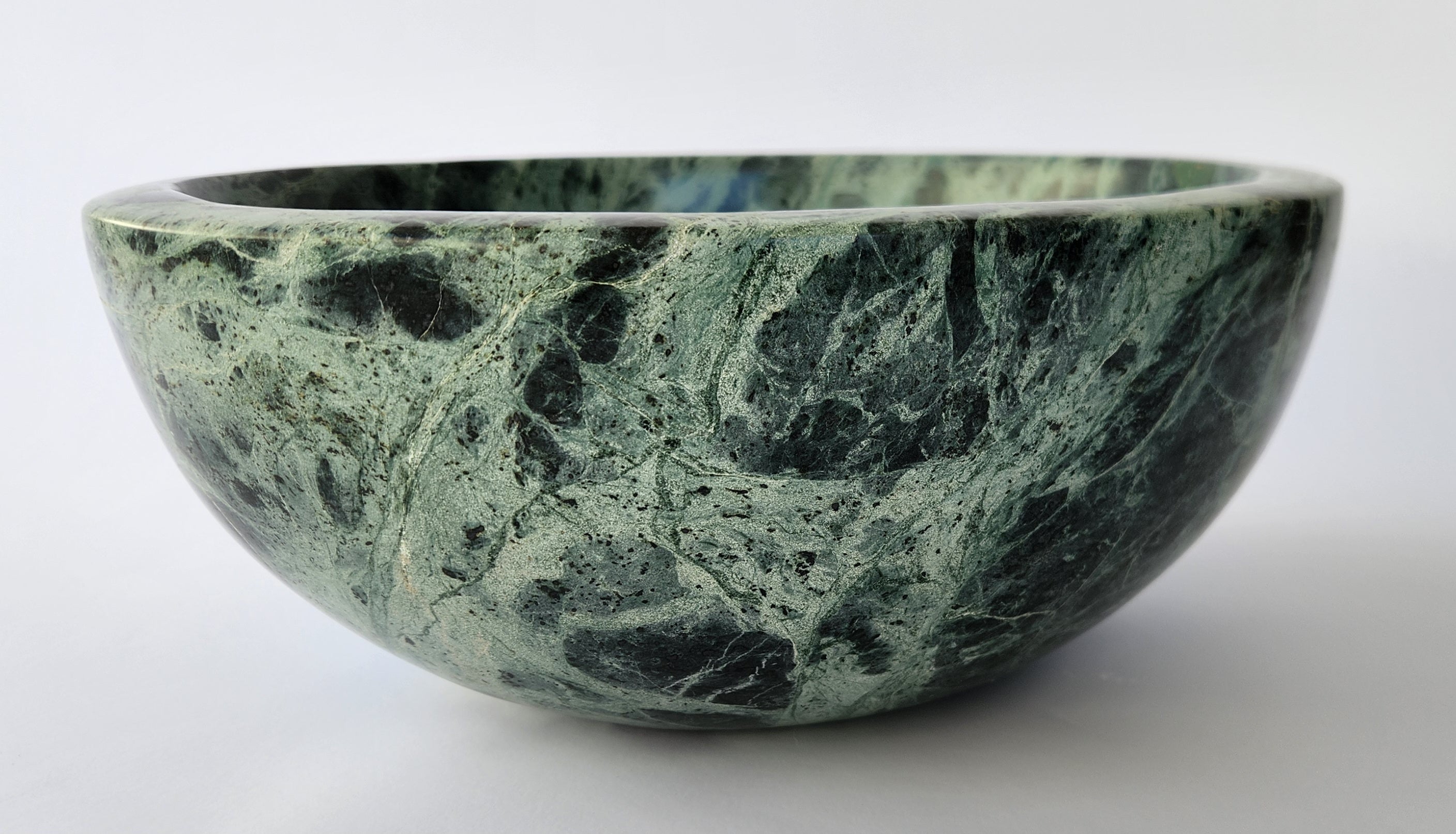 Natural Stone Marble Round Shape Basin Counter Top Bathroom Sink In Green Marble