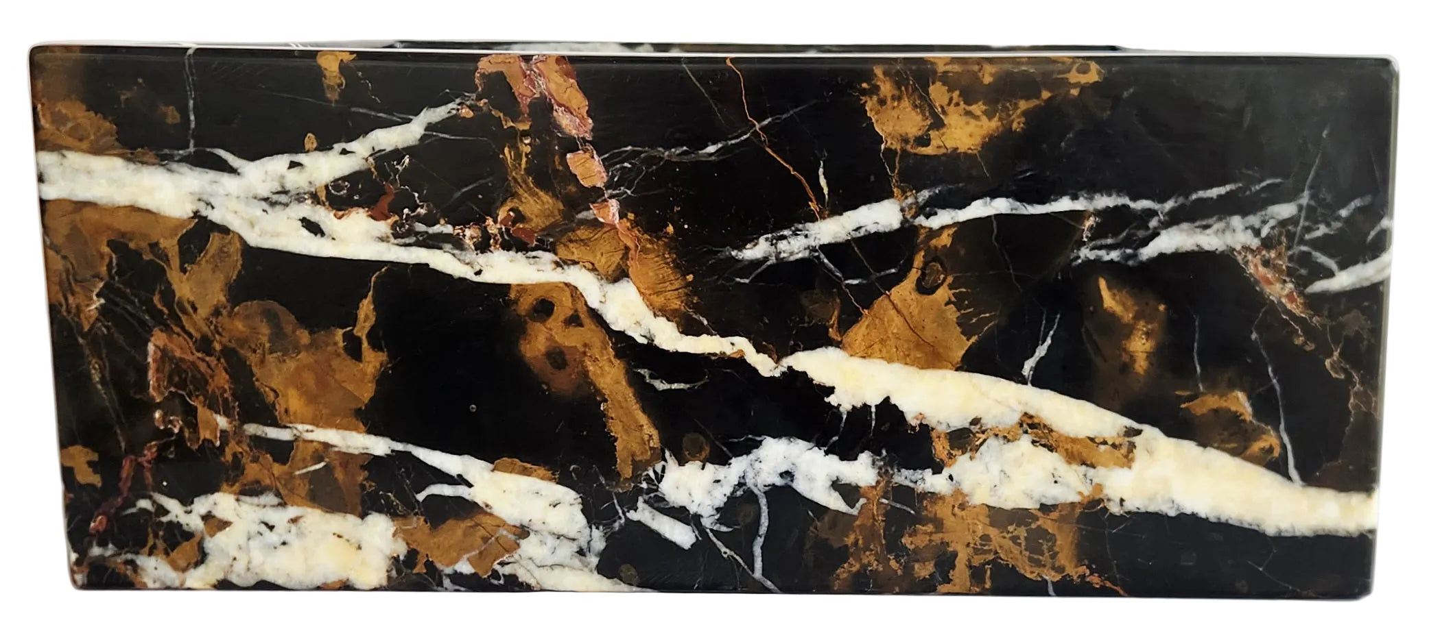 Black And Gold Marble Square Handmade Bathroom Basin