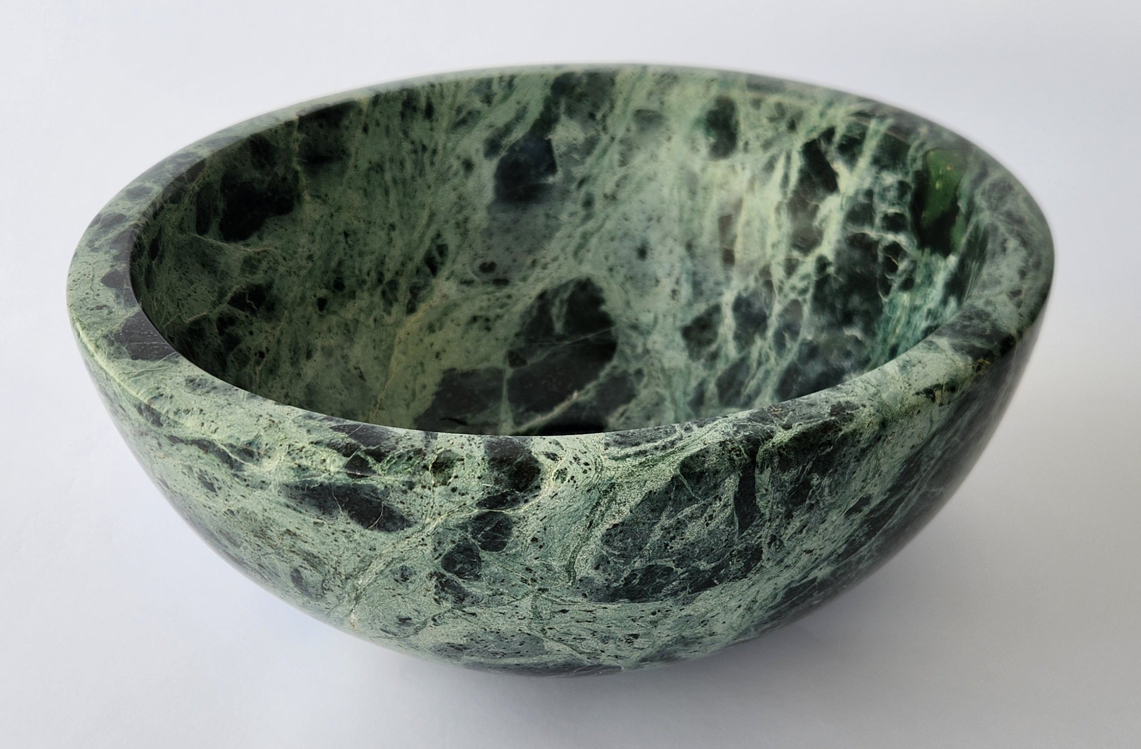 Natural Stone Marble Round Shape Basin Counter Top Bathroom Sink In Green Marble