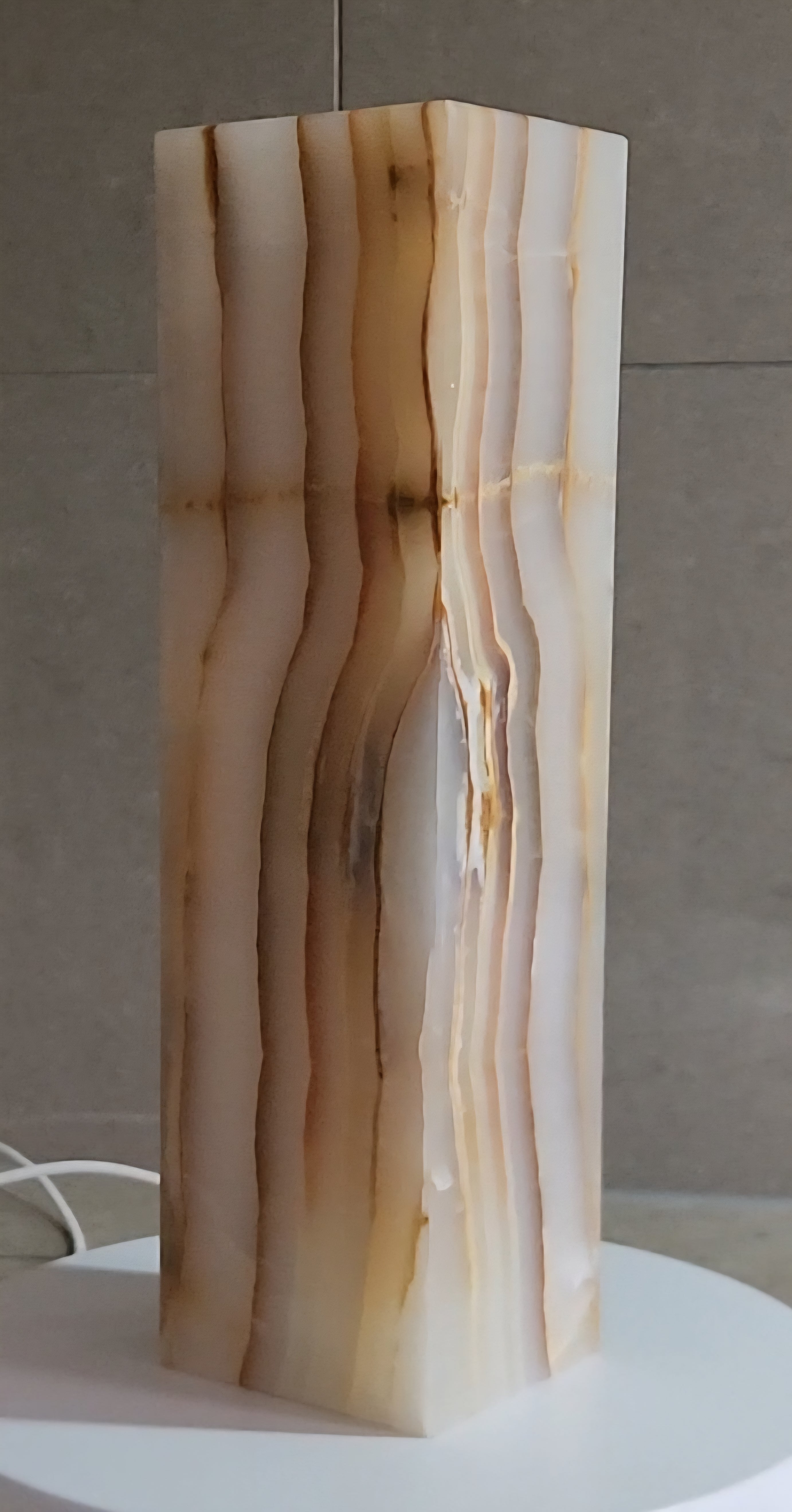 Honey Onyx Glow Lamp – 30cm Rectangular Stone Light