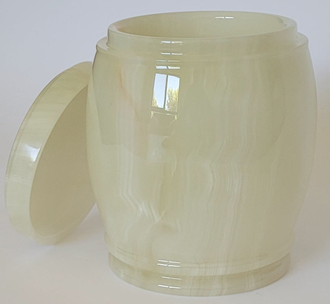 Handmade Green Onyx Urn – 18x15cm  Polished Marble Keepsake Container