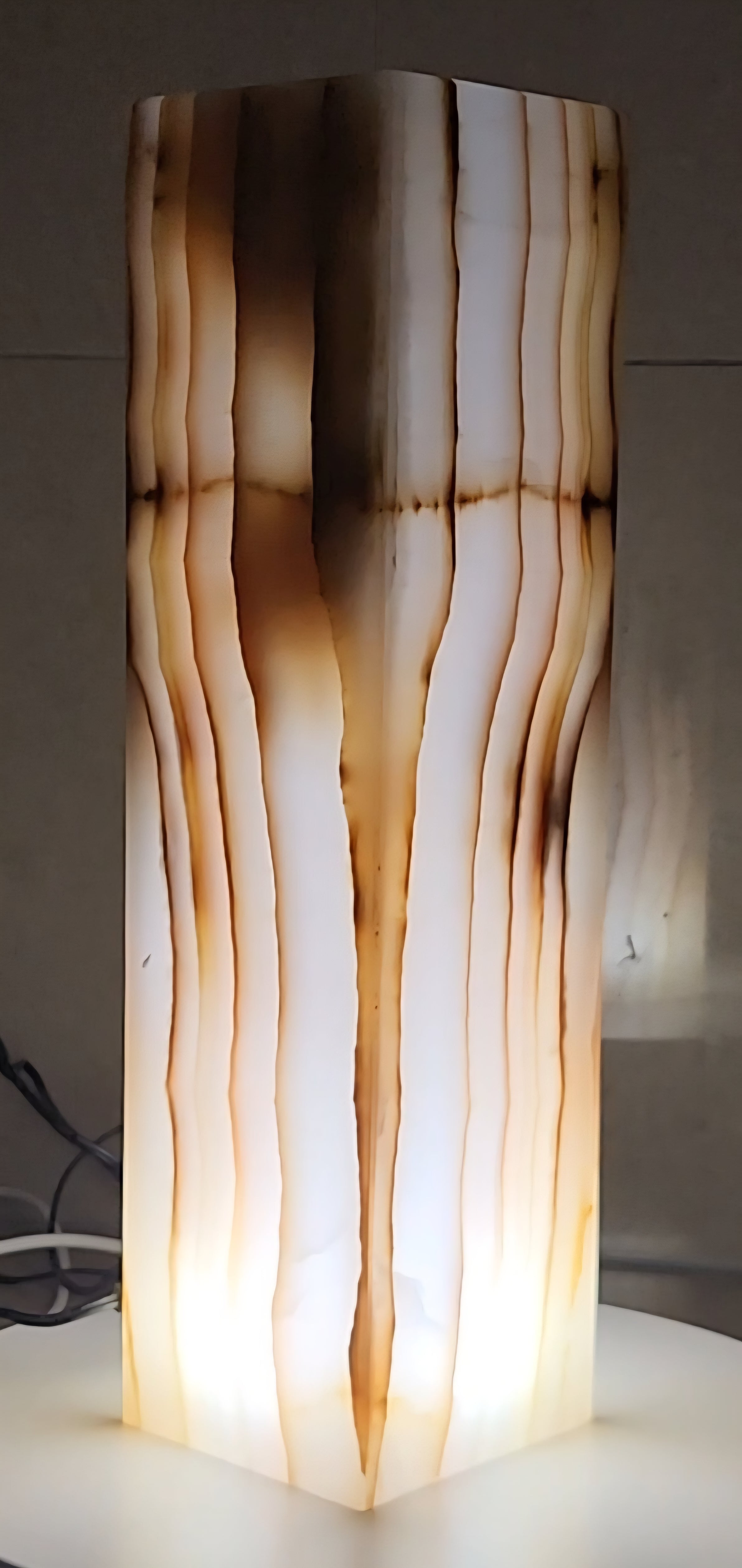 Honey Onyx Glow Lamp – 30cm Rectangular Stone Light