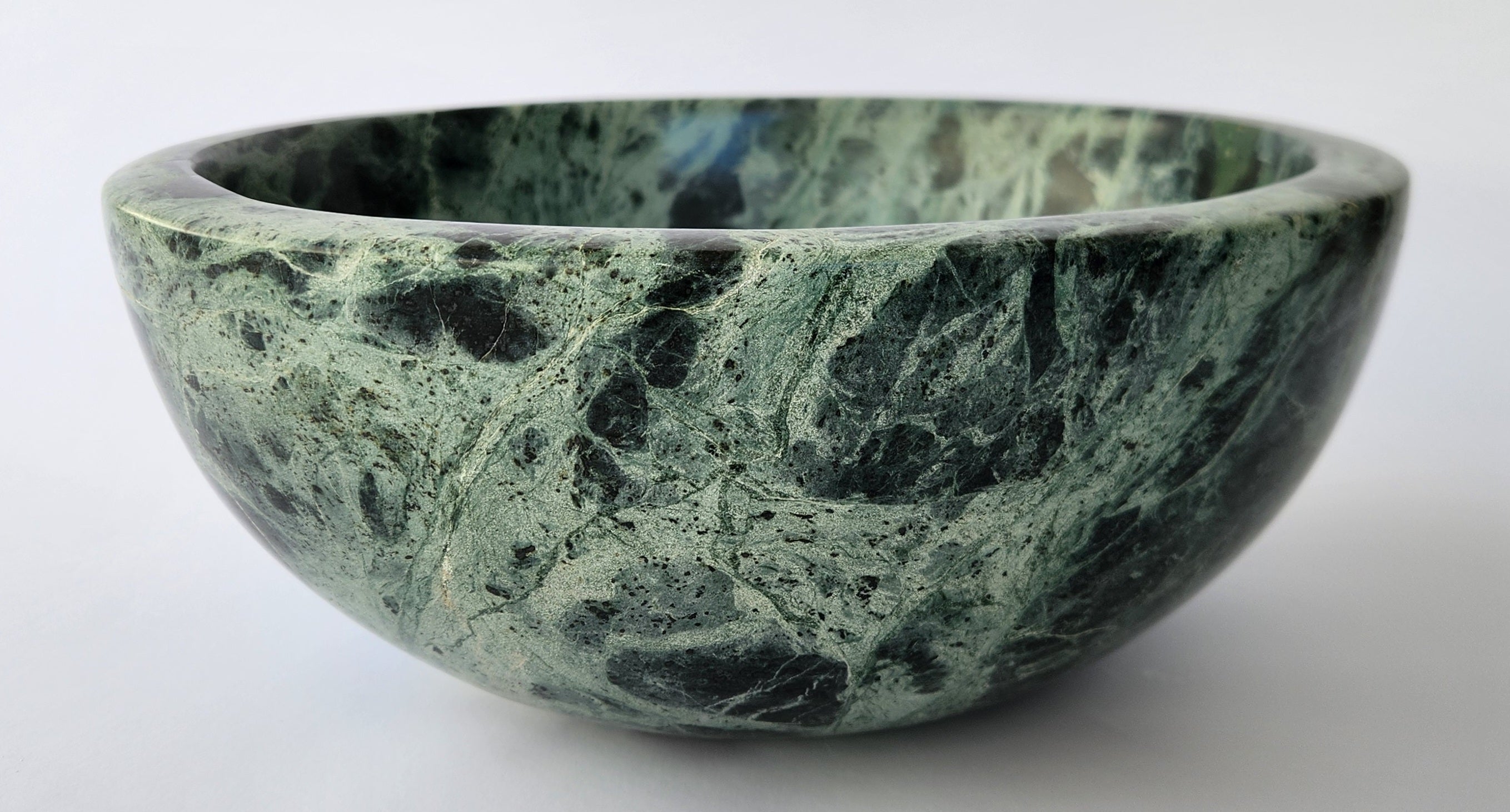 Natural Stone Marble Round Shape Basin Counter Top Bathroom Sink In Green Marble