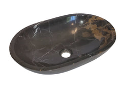 Black and Gold Marble Oval Basin